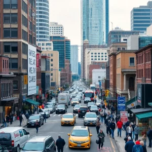 View of Boston highlighting economic challenges and local industries.