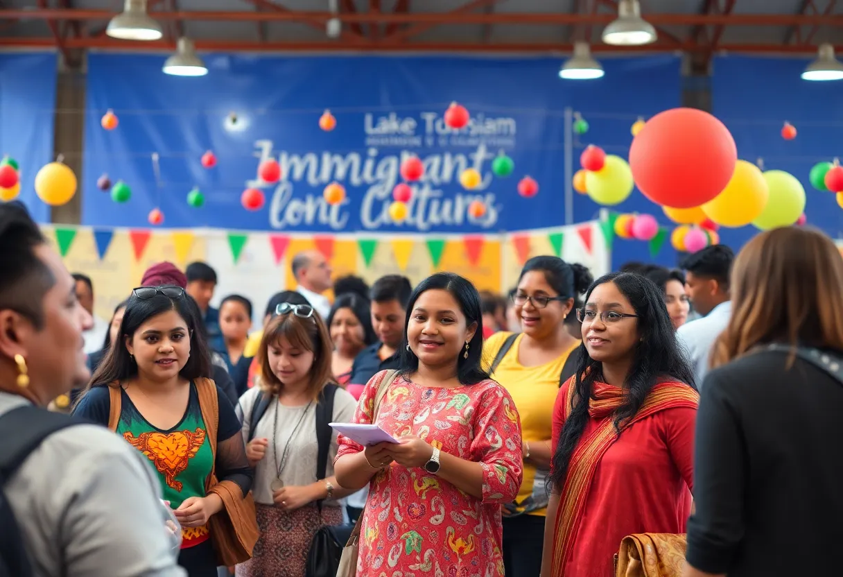 Community members celebrating at the Boston Immigrant Support Festival