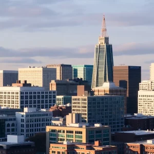 Aerial view of Boston's life-science real estate, highlighting lab facilities and vacancy signs.