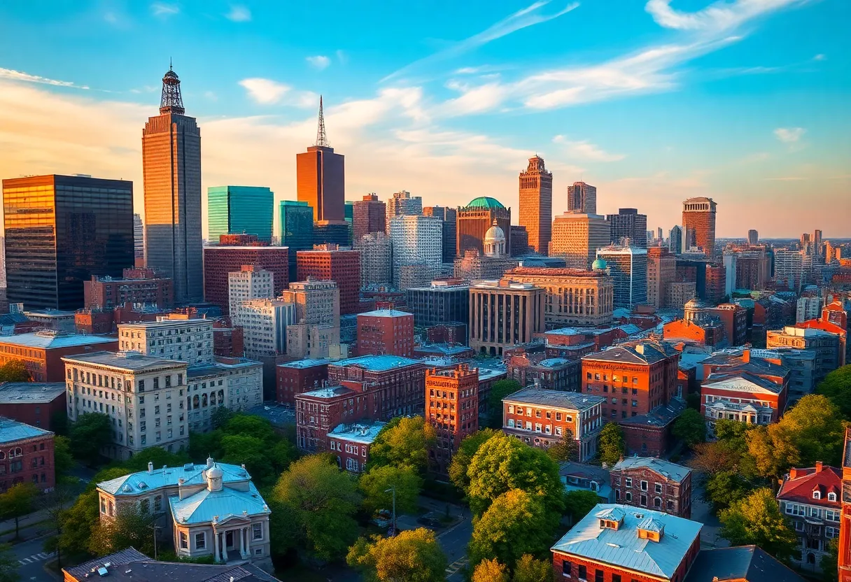 Boston skyline representing economic growth and prosperity