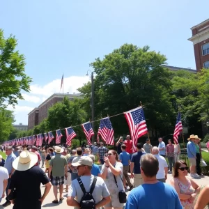 People enjoying outdoor activities in Boston on Memorial Day under clear skies.