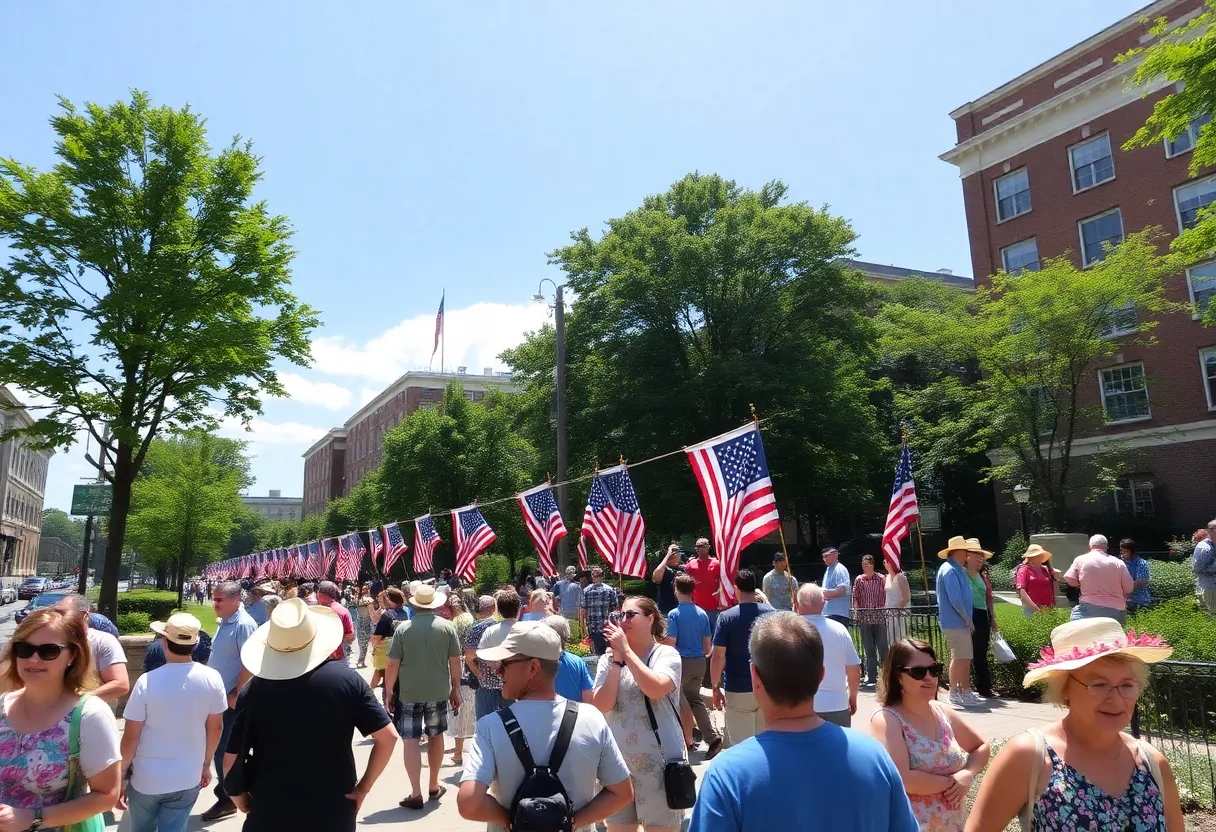People enjoying outdoor activities in Boston on Memorial Day under clear skies.
