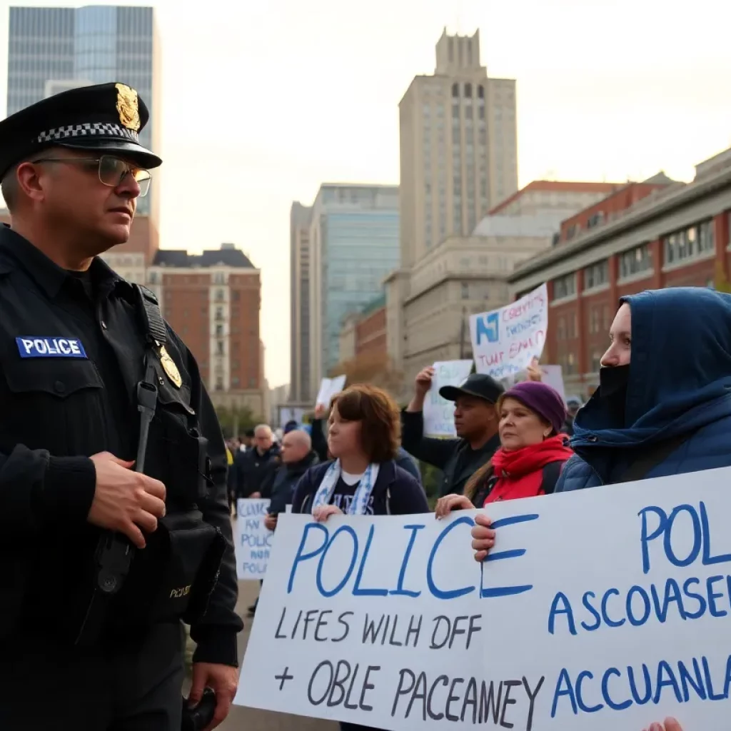 Community members advocating for police accountability in Boston