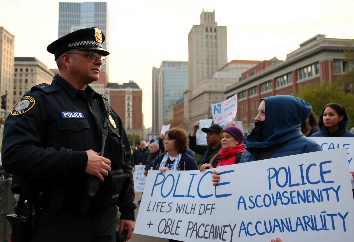 Community members advocating for police accountability in Boston