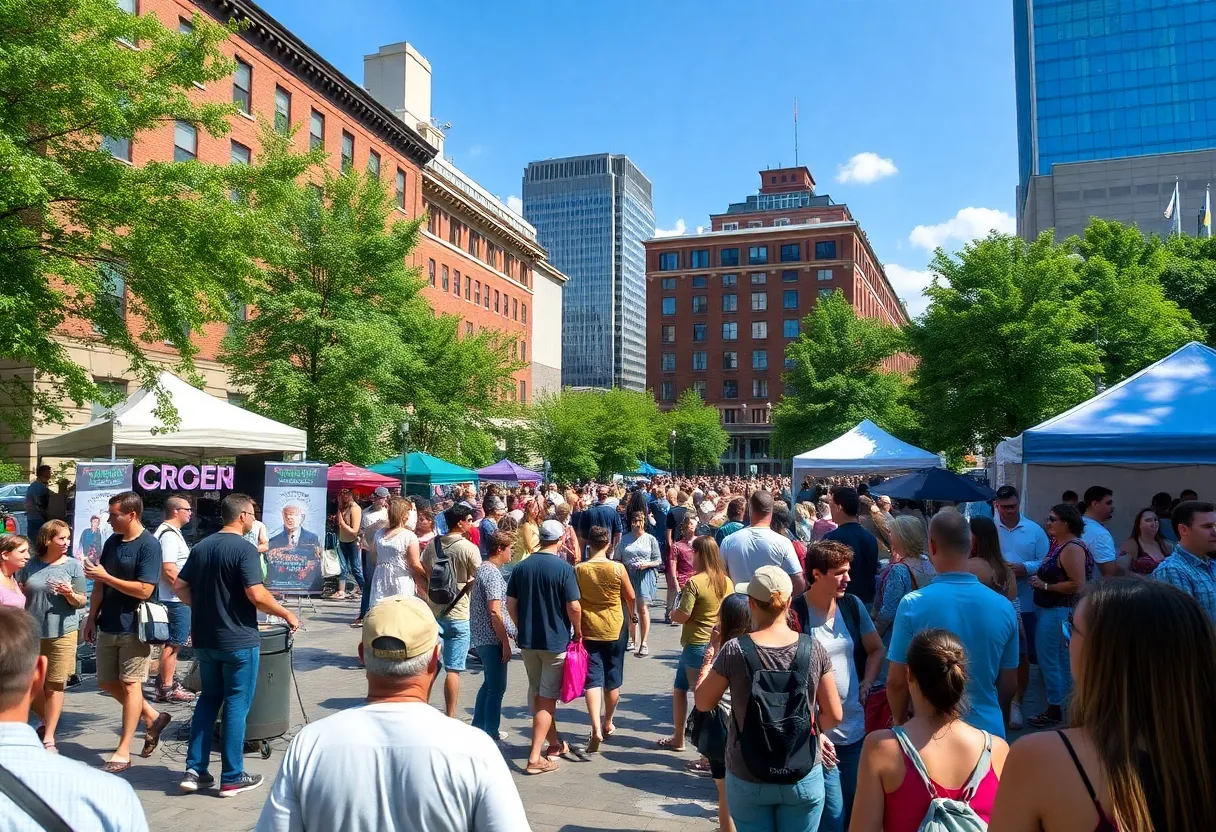 People enjoying free summer events in Boston.