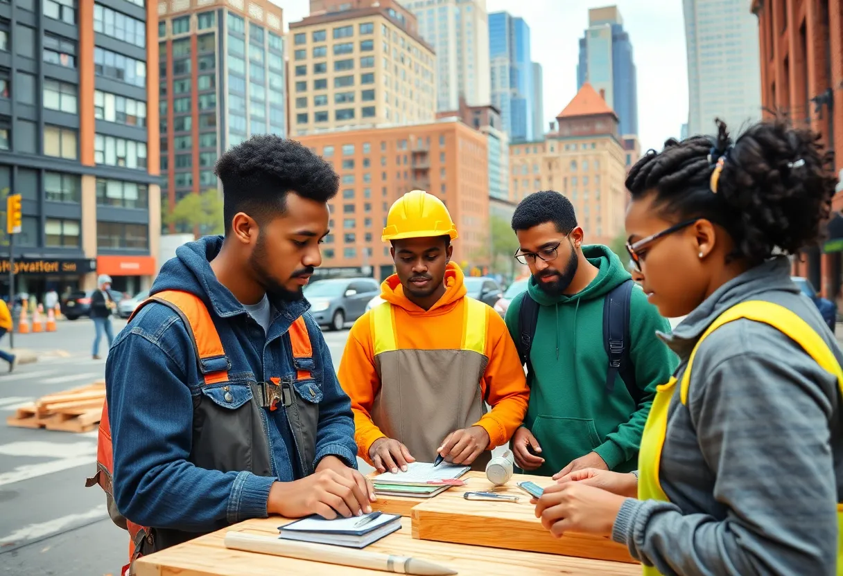 Students in Boston participating in vocational training programs