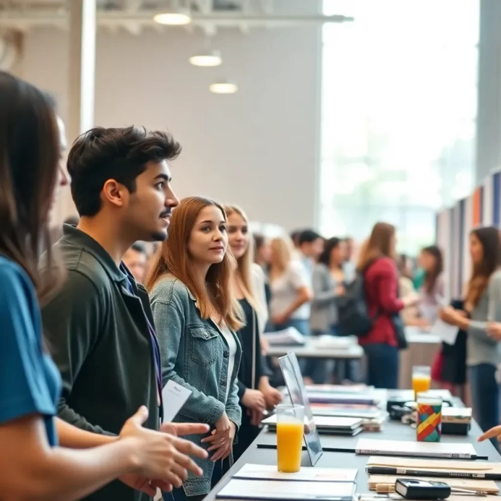 Crowd of young job seekers at Boston Youth Jobs Fair 2023