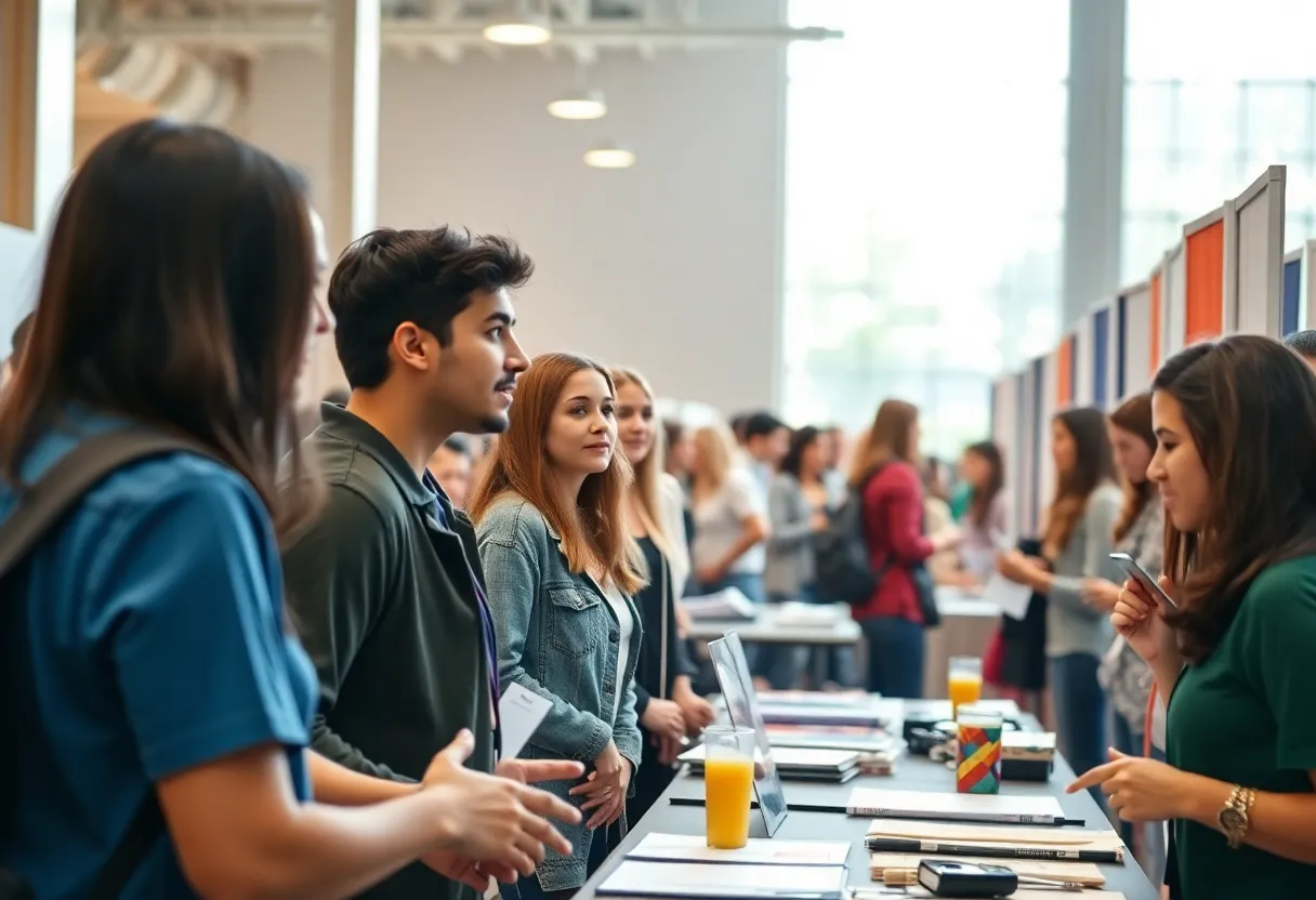 Crowd of young job seekers at Boston Youth Jobs Fair 2023