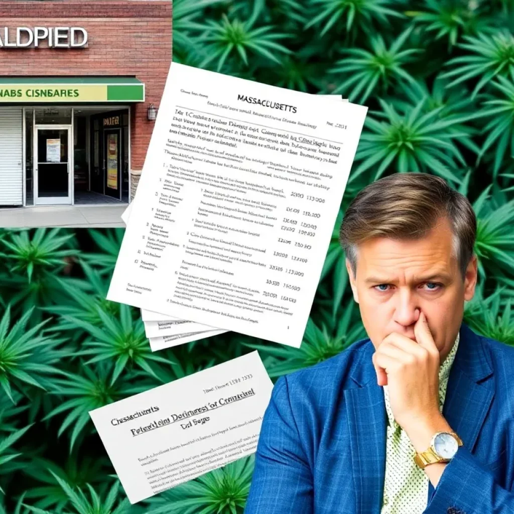 A visual representation of the financial struggles of cannabis businesses in Massachusetts.