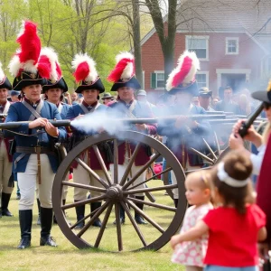 Historical reenactment at the Battle of Chelsea Creek anniversary celebration