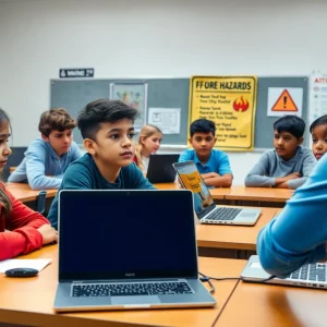 Classroom discussion on Chromebook safety