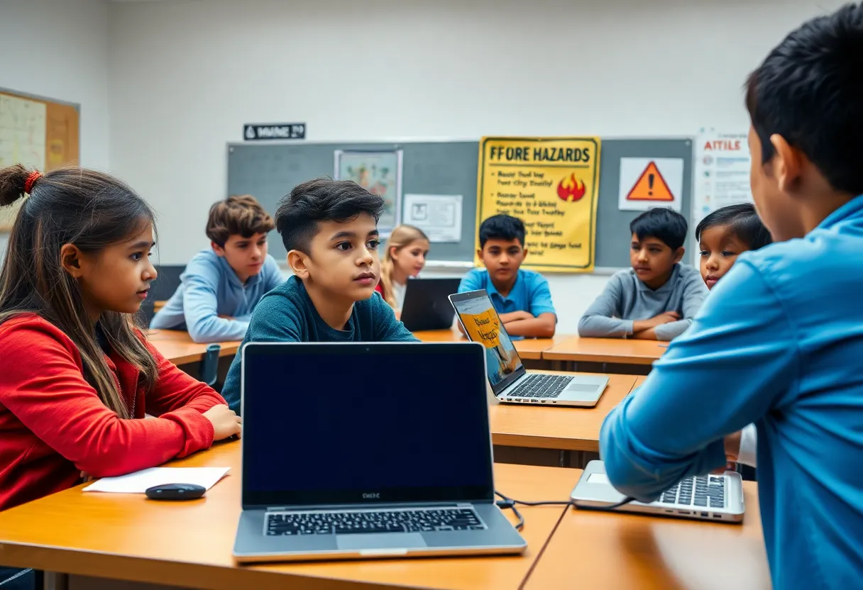 Classroom discussion on Chromebook safety