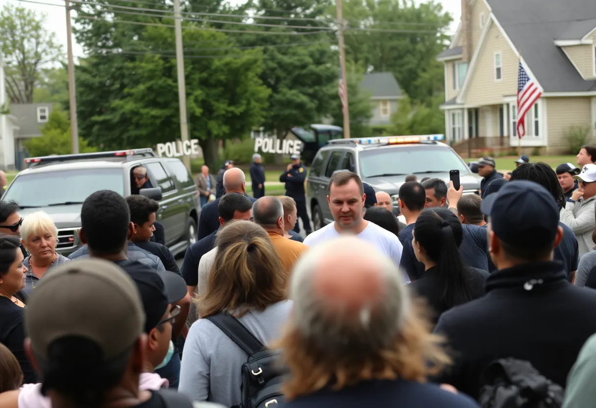 Residents gathered in a Massachusetts neighborhood during ICE operations