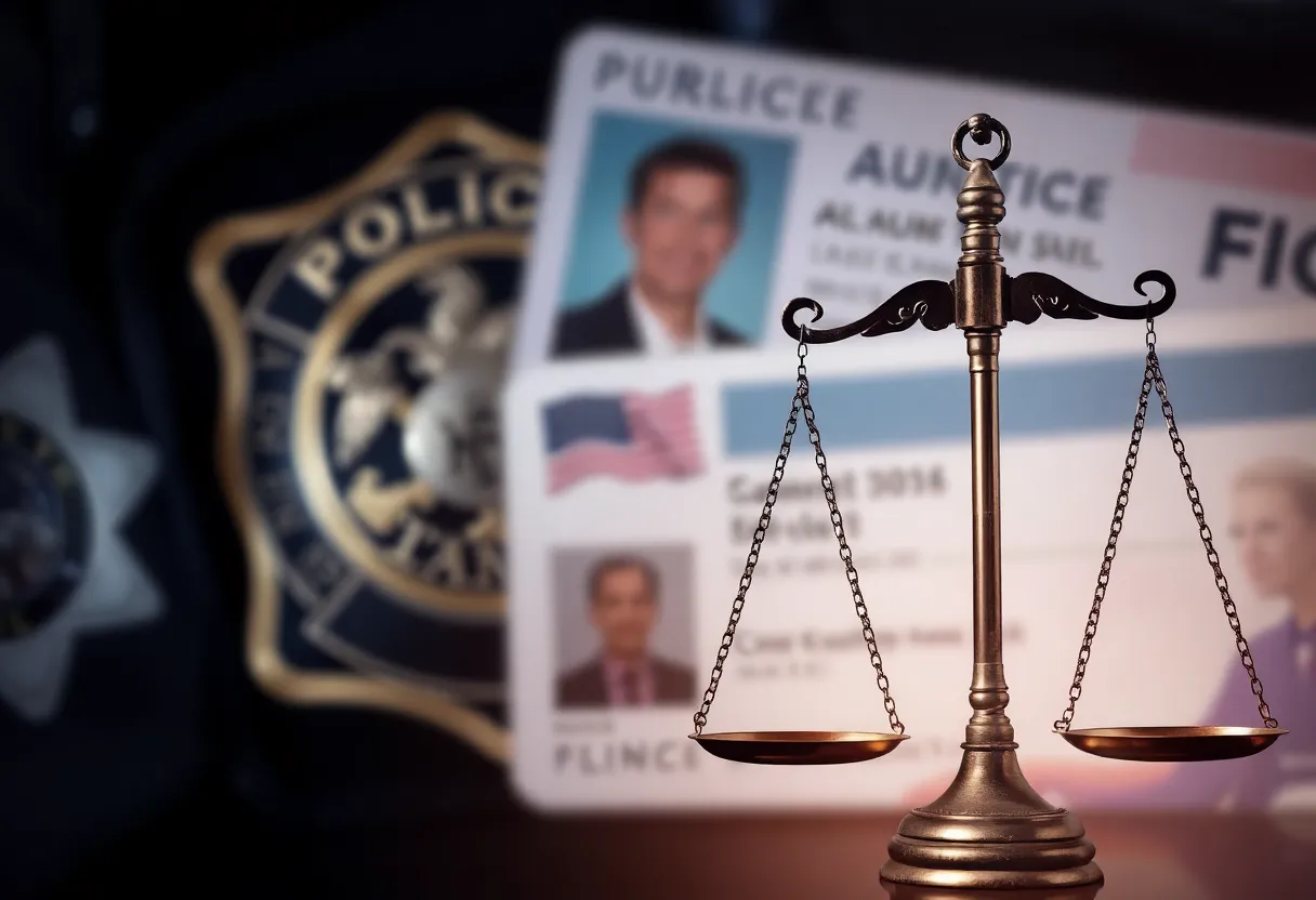 Abstract representation of law enforcement corruption