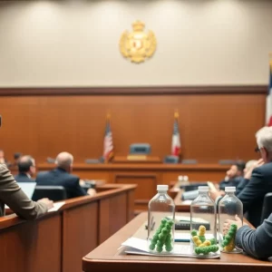 Courtroom scene on immigration regulations
