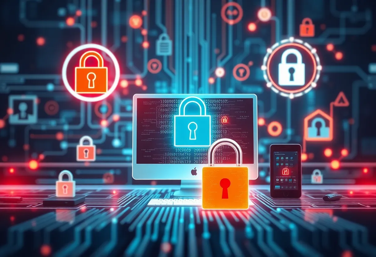 Conceptual image representing cyber security issues