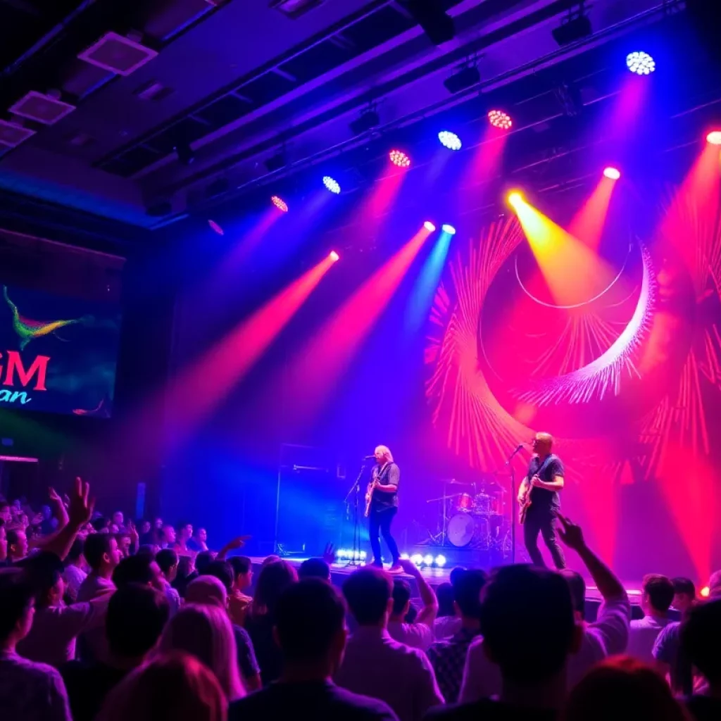 Devo performing live at the MGM Music Hall in Boston