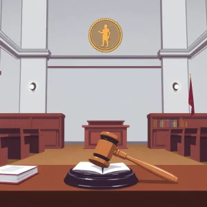 Empty courtroom illustrating the public defenders' strike
