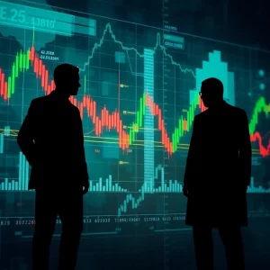 An abstract representation of insider trading in the financial markets.
