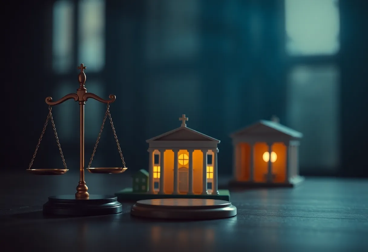 Abstract representation of justice and community safety