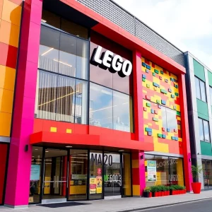 Exterior view of the new LEGO headquarters in Boston.
