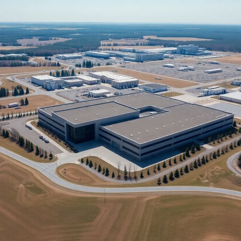 Aerial view of Lockheed Martin's facility in Andover, Massachusetts.