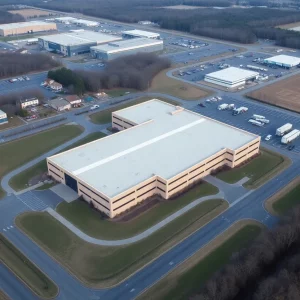 Aerial view of Lockheed Martin's Andover facility