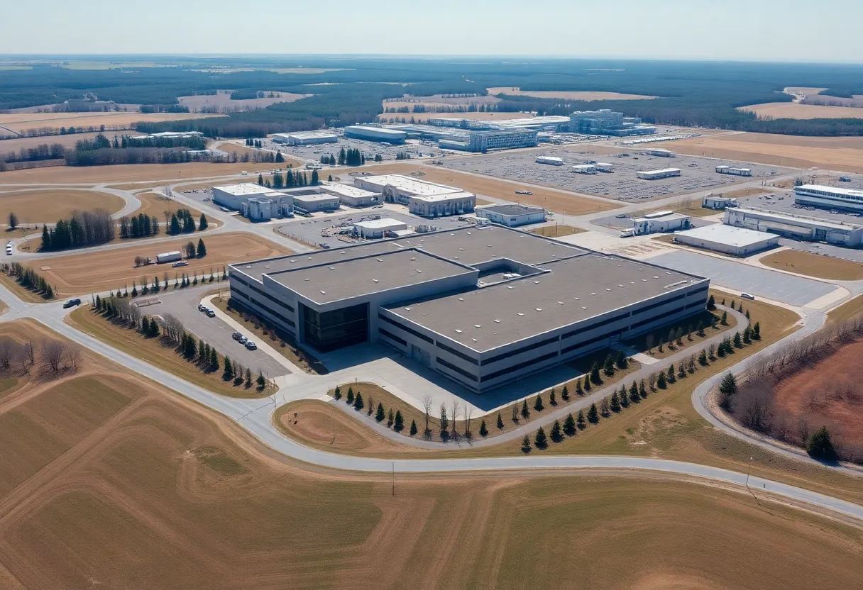 Aerial view of Lockheed Martin's facility in Andover, Massachusetts.