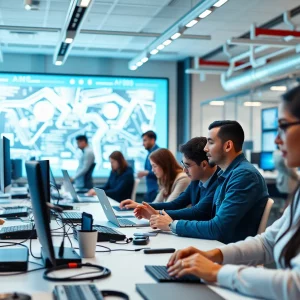 Visual representation of AI innovation and collaboration in Massachusetts