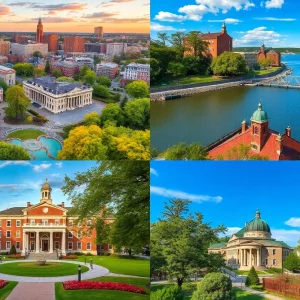 Aerial view of four cities in Massachusetts ranked among the best places to live.