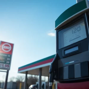 Gas station displaying fuel prices in Massachusetts