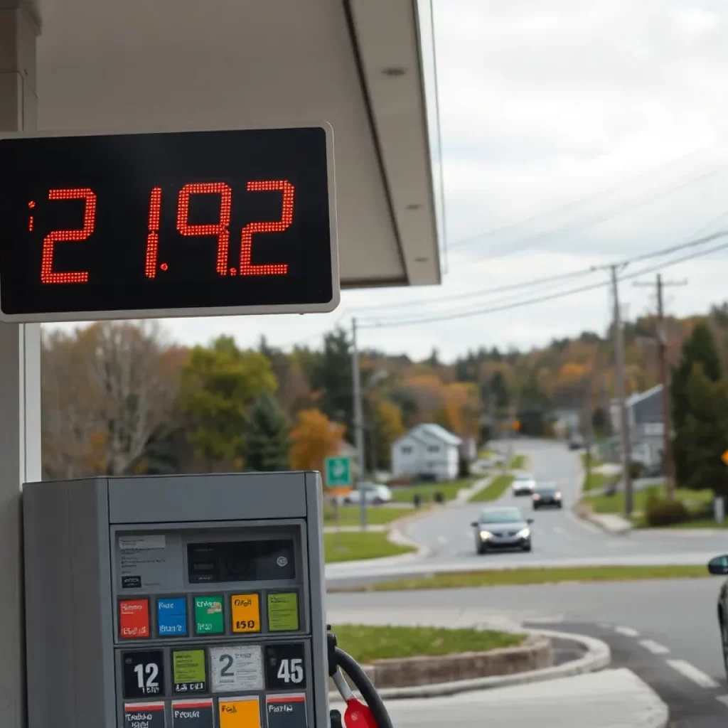 Gas station displaying fuel price of $2.92 per gallon in Massachusetts
