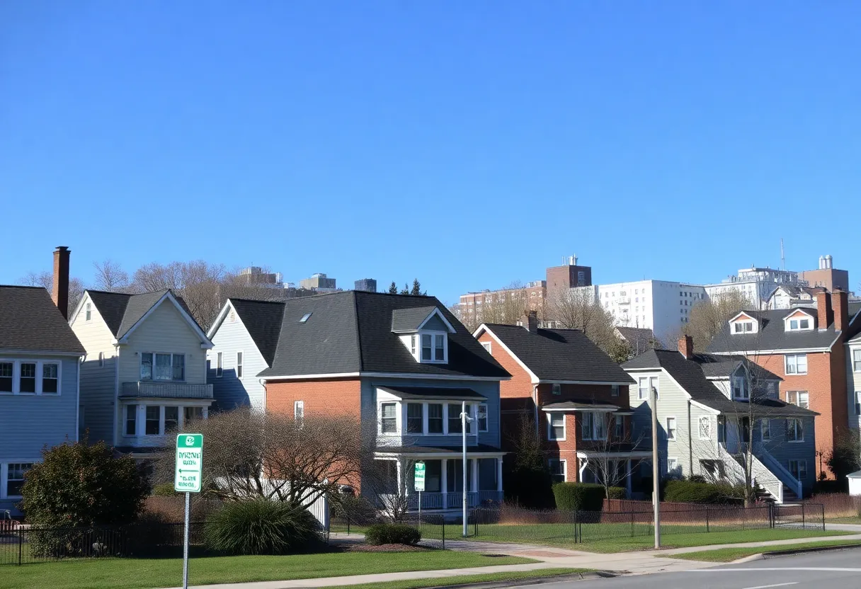 Urban housing landscape in Massachusetts highlighting affordability issues