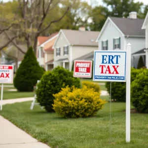 Suburban homes in Massachusetts representing tax relief