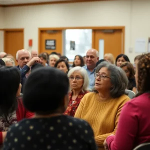 Community members participating in a mayoral forum on immigration issues