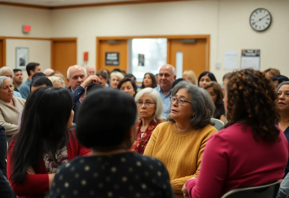 Community members participating in a mayoral forum on immigration issues