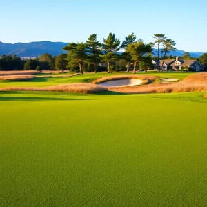 Golfers enjoying a sunny day at a New England golf course during the Rounds 4 REACH auction.