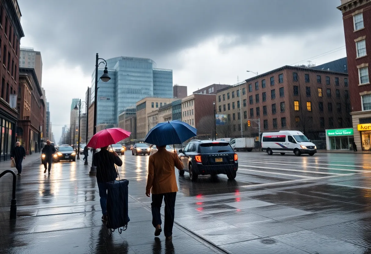 Heavy rainfall during nor'easter in Boston