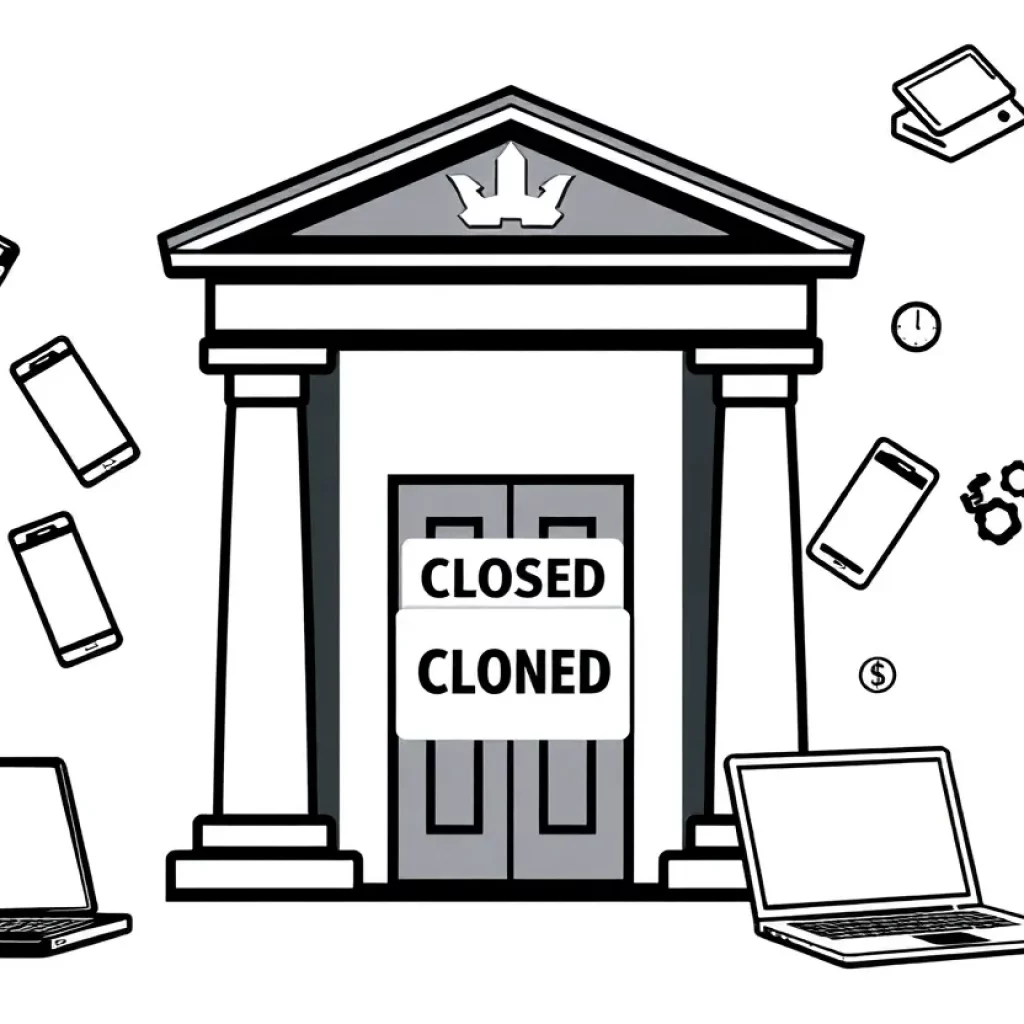 Santander Bank building with a Closed sign