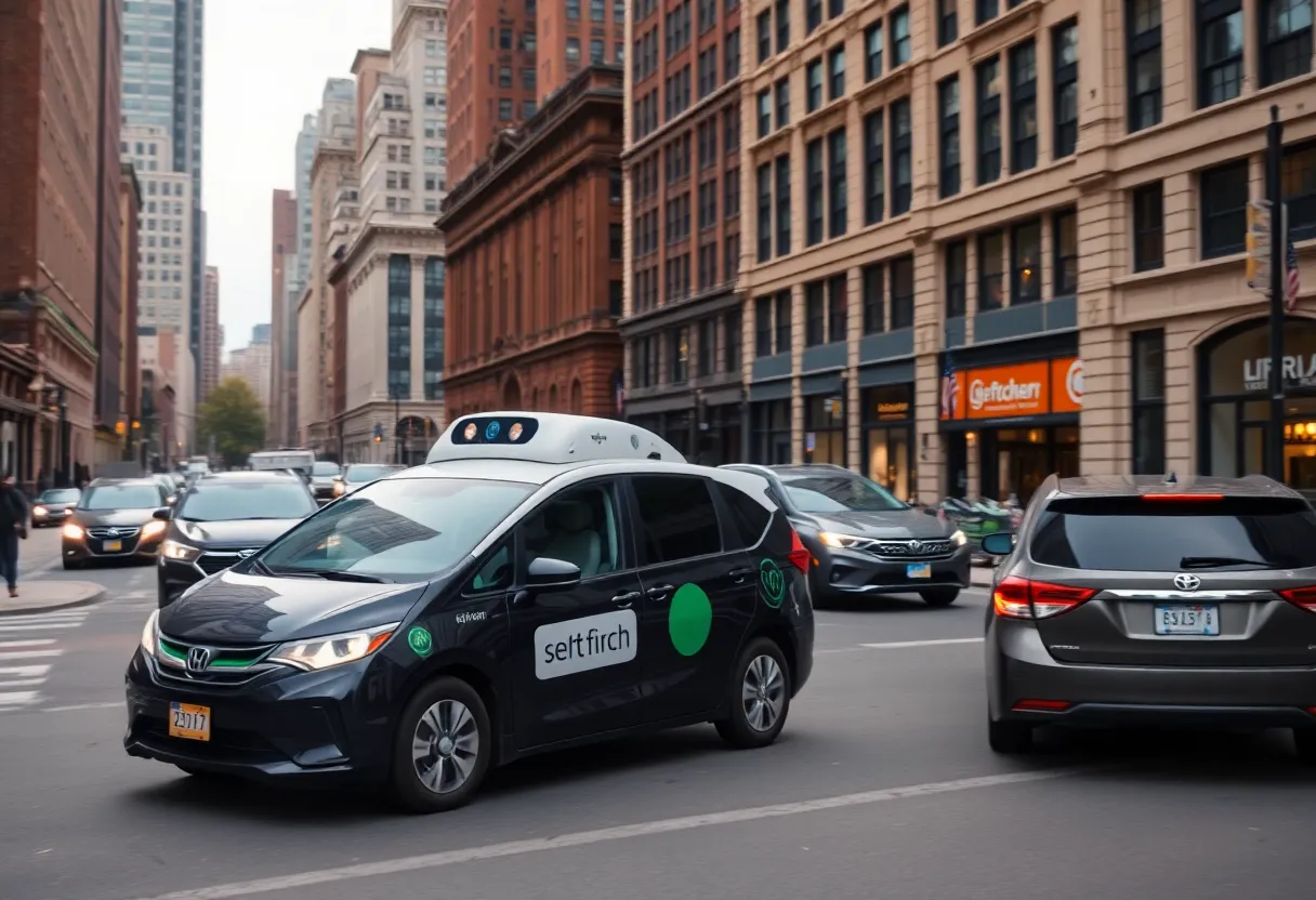 Autonomous taxi driving through Boston's streets