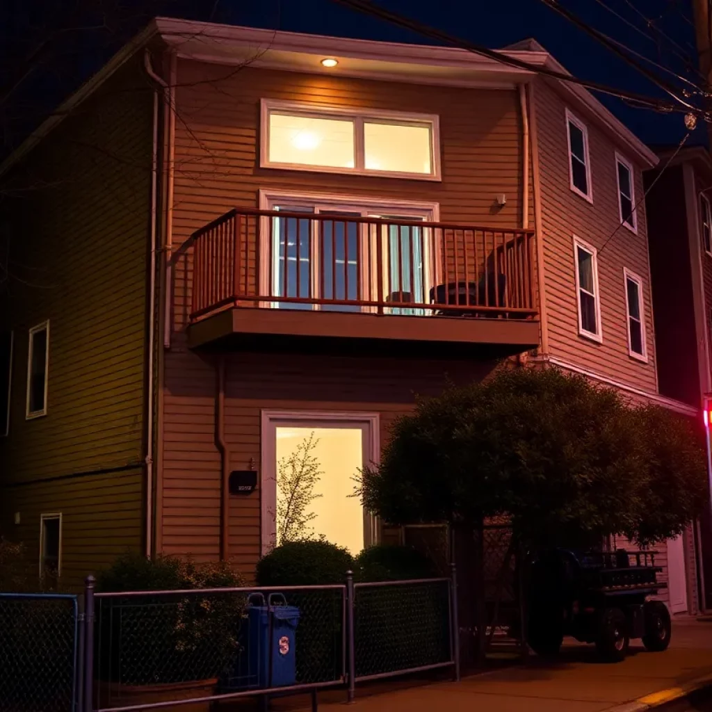 Emergency services responding to a balcony fall incident in South Boston