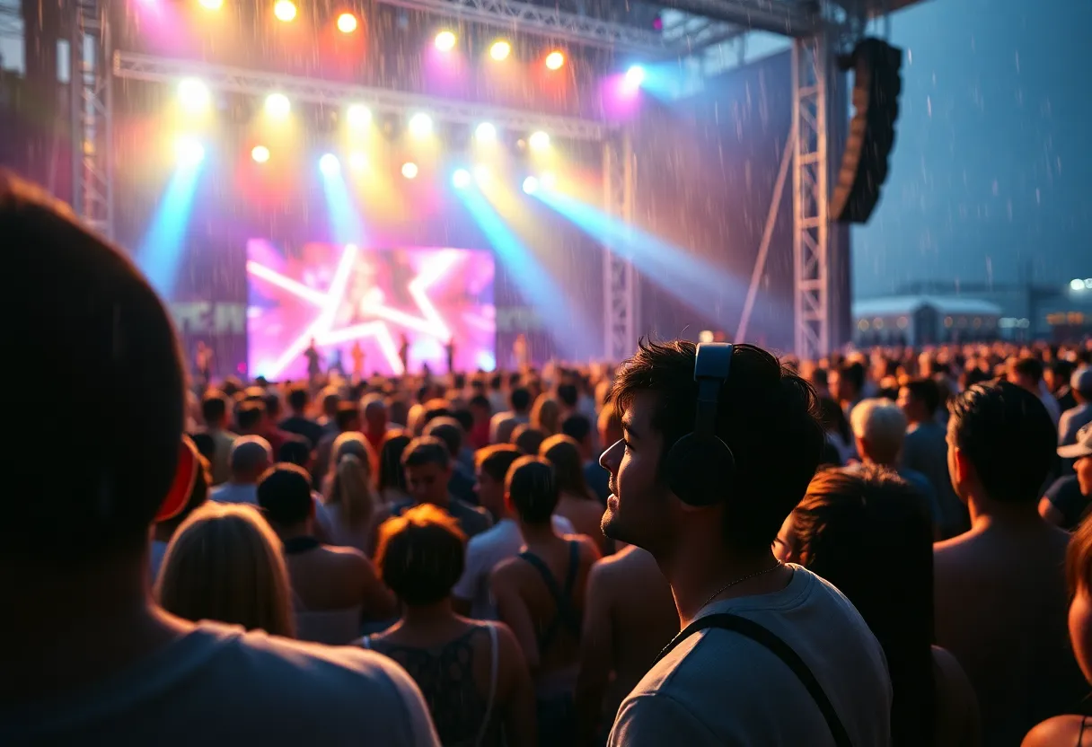 T-Pain performing at Boston Calling music festival