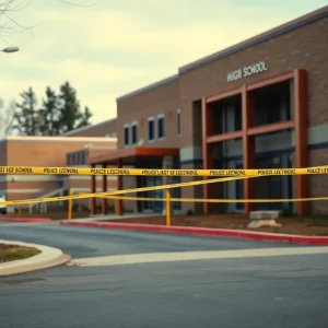 Police investigation at a high school construction site.