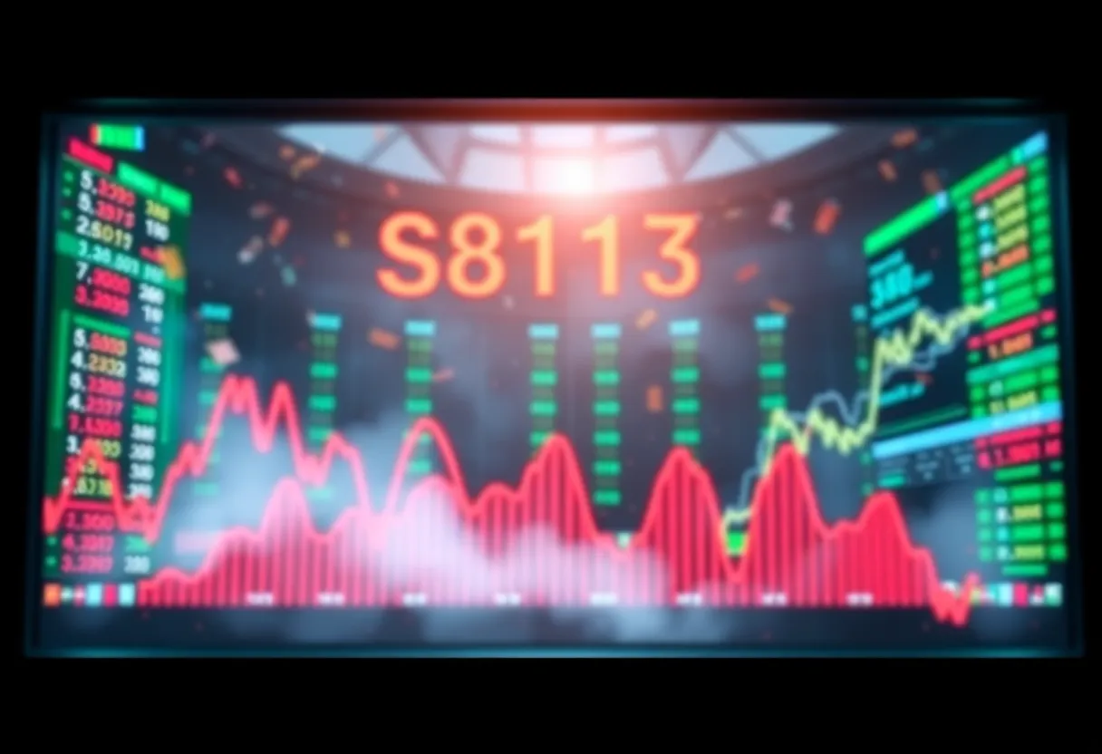 Representation of U.S. stock market decline with falling charts and graphs
