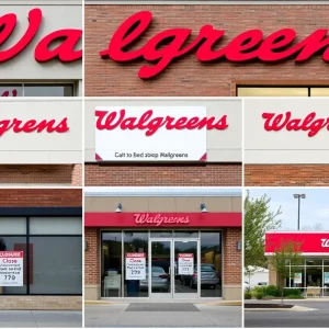 Walgreens store signs with closure notices