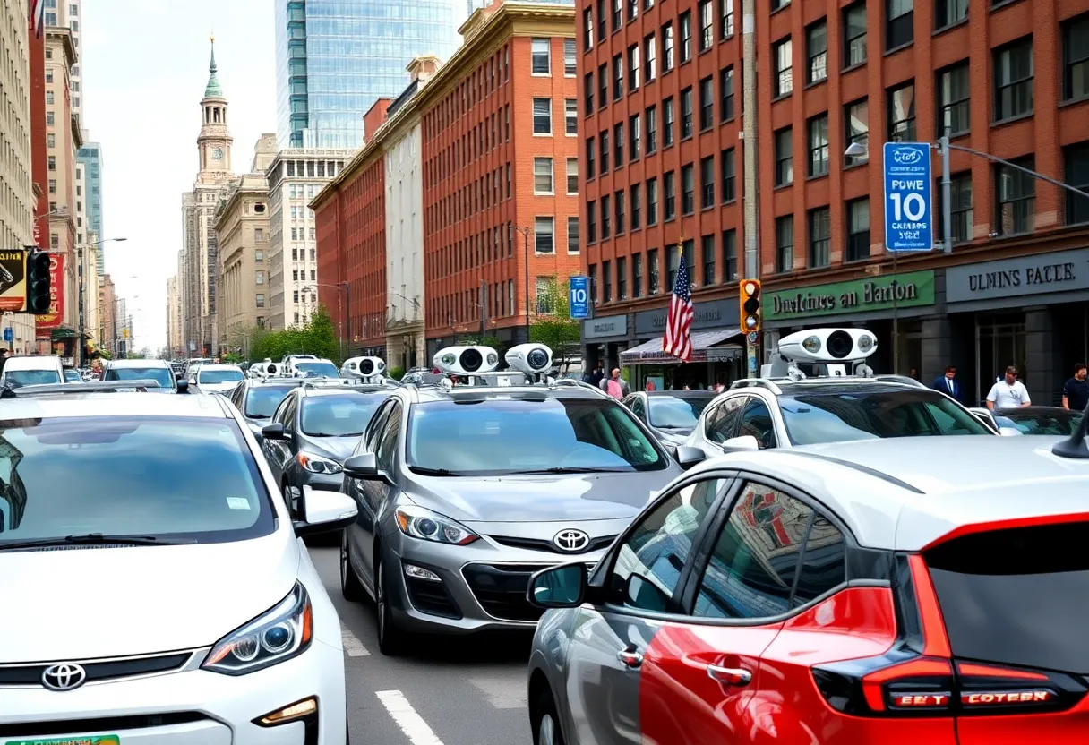 Electric vehicles equipped with sensors mapping the streets of Boston