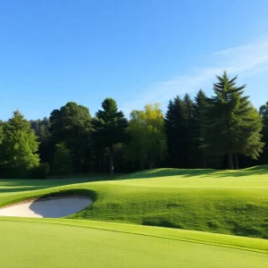 Golf players competing at LIV Golf Virginia tournament