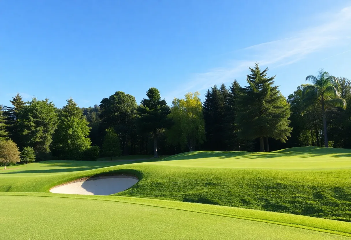 Golf players competing at LIV Golf Virginia tournament