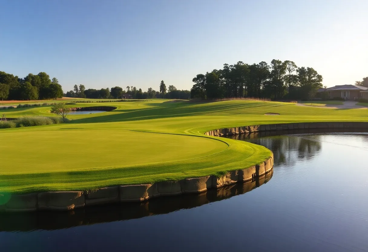 Coastal golf course view at The Club at New Seabury