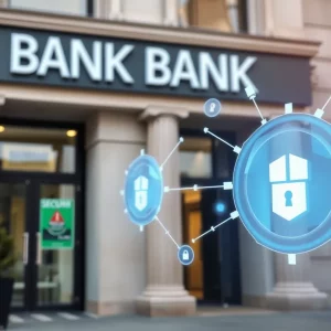 Modern bank with security features